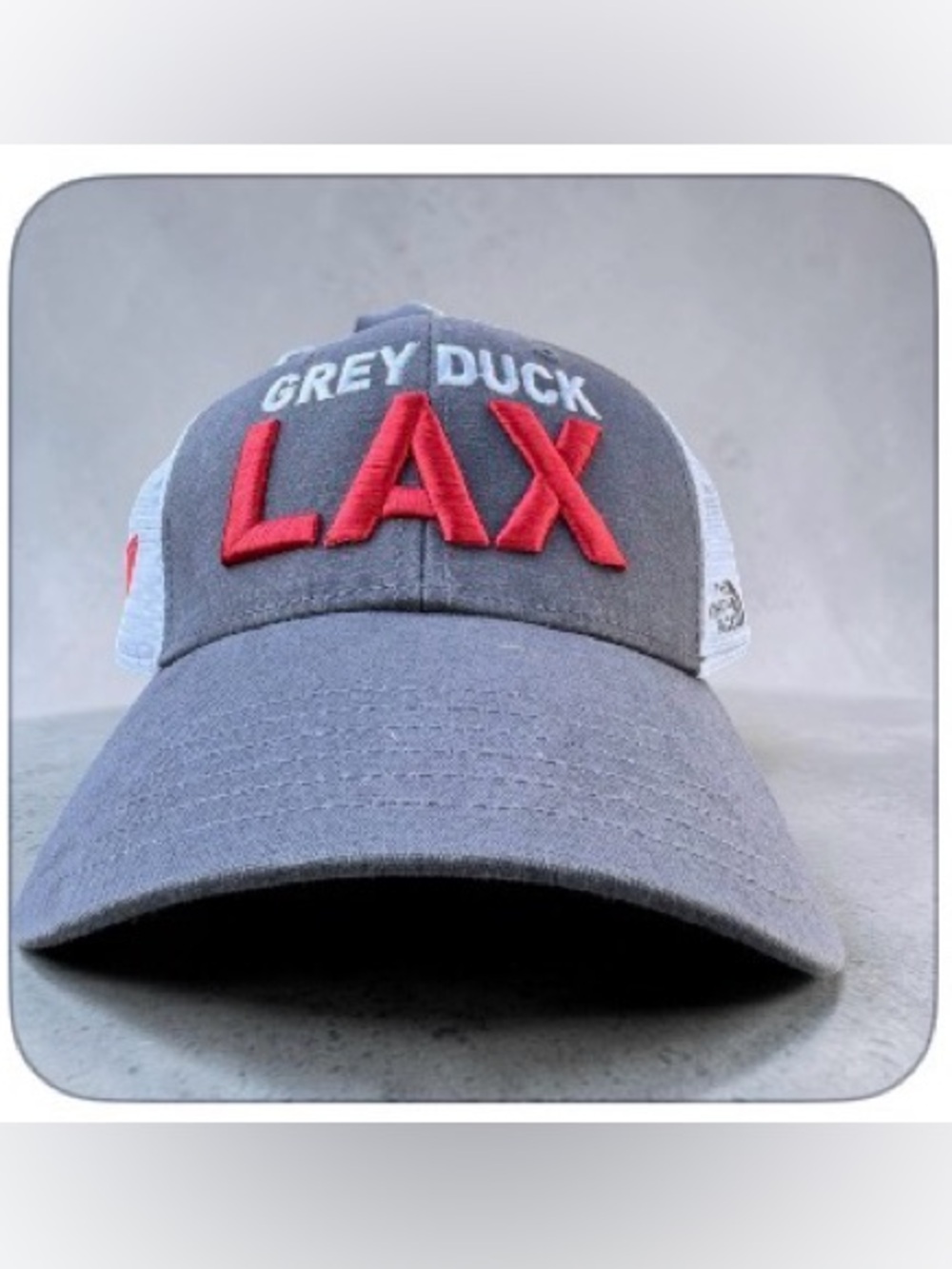 Grey Duck LAX Embroidered Trucker Hat - Grey & Red. The NorthFace